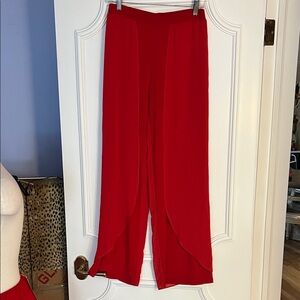 Last Tango Vibrant Red Wide Leg Pants